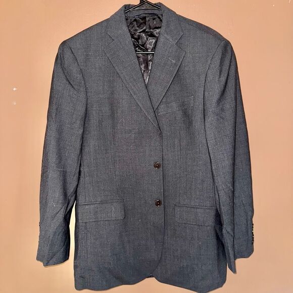 Brooks Brothers 346 Men's Wool Dark Gray Two Button Blazer Coat Sport Jacket 39R - Picture 1 of 10